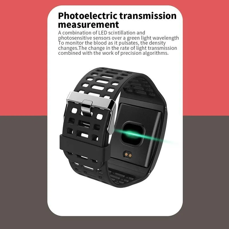 New IP67 Waterproof Bluetooth Pedometer Heart Rate Monitor Colour Display Smart Watch For Android iOS