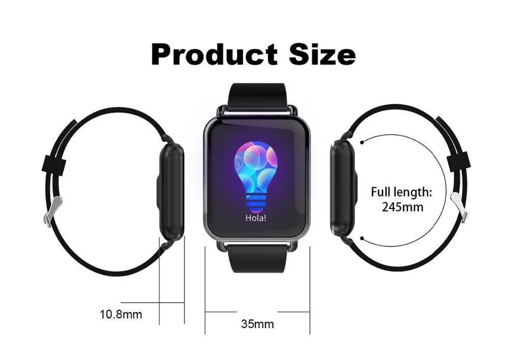 New IP67 Waterproof Dynamic Blood Oxygen Pressure Pedometer Fitness Tracker Heart Rate Smartwatch For Android iPhones