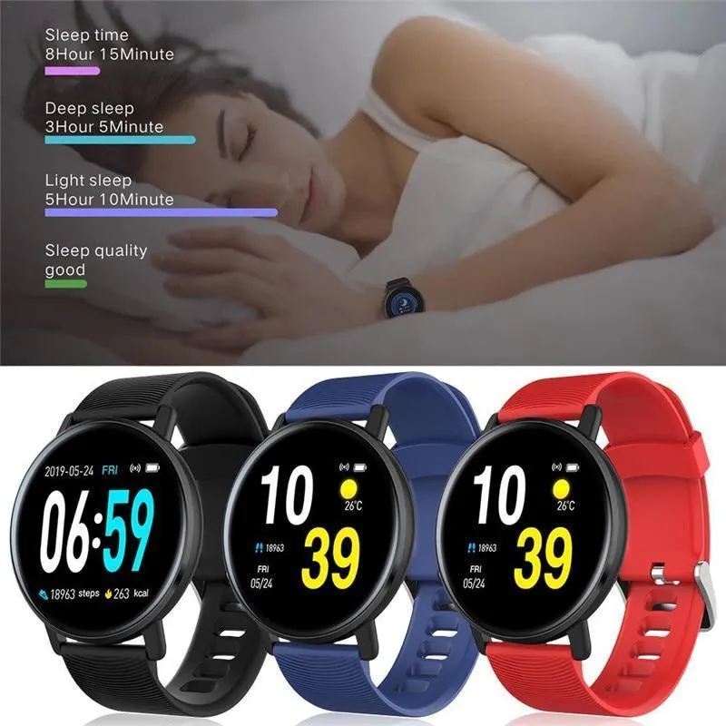 New IP67 Waterproof Heart Rate Monitor Fitness Tracker Watch Music Control Pedometer Smartwatch For iOS Android Gifts