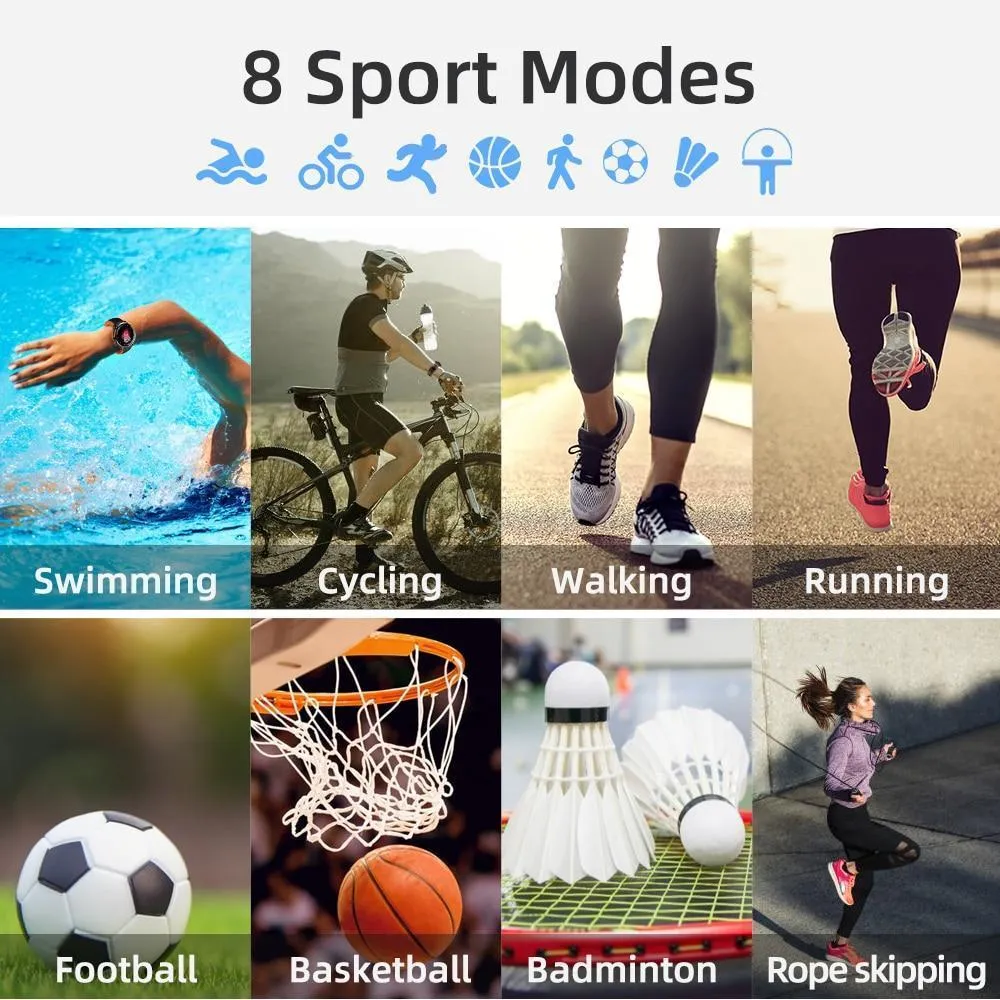 New IP68 Waterproof 1.3 Inch Heart Rate Monitor Fitness Tracker Sport Smartwatch For Android IOS