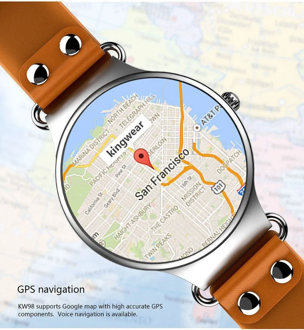 New Luxury 3G Android Smartwatch Phone with Quad Core 1.0GHz 8GB ROM GPS Heart Rate Pedometer