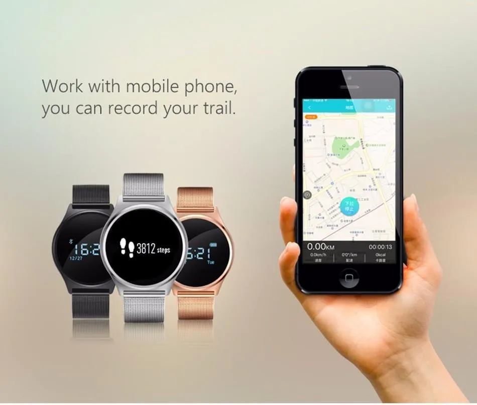 New Oval Bluetooth Smart Watch Blood Pressure Heart Rate Monitor Sport Smart Wristband for Android IOS