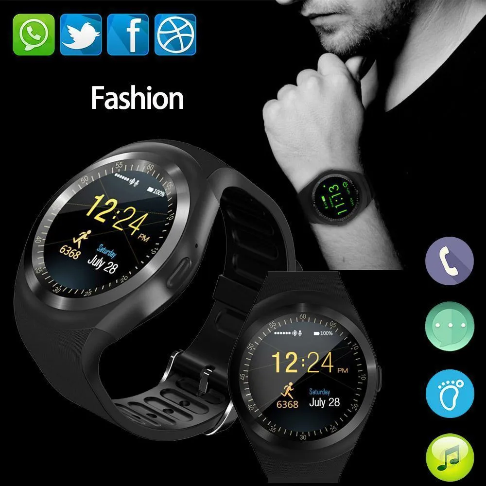 New Simplistic Round Business Smart Watch Support Nano SIM &TF Card with Whatsapp & Facebook for IOS Android