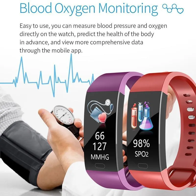 New Sport Fitness Tracker Waterproof Heart Rate Monitor Smart Wristband Watch For iPhones Android