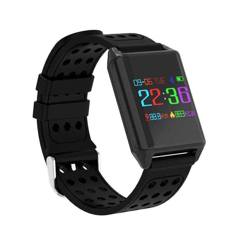 OLED Colour Screen Smart Watch Blood Oxygen Pressure Heart Rate Monitor Pedometer for Android IOS Windows