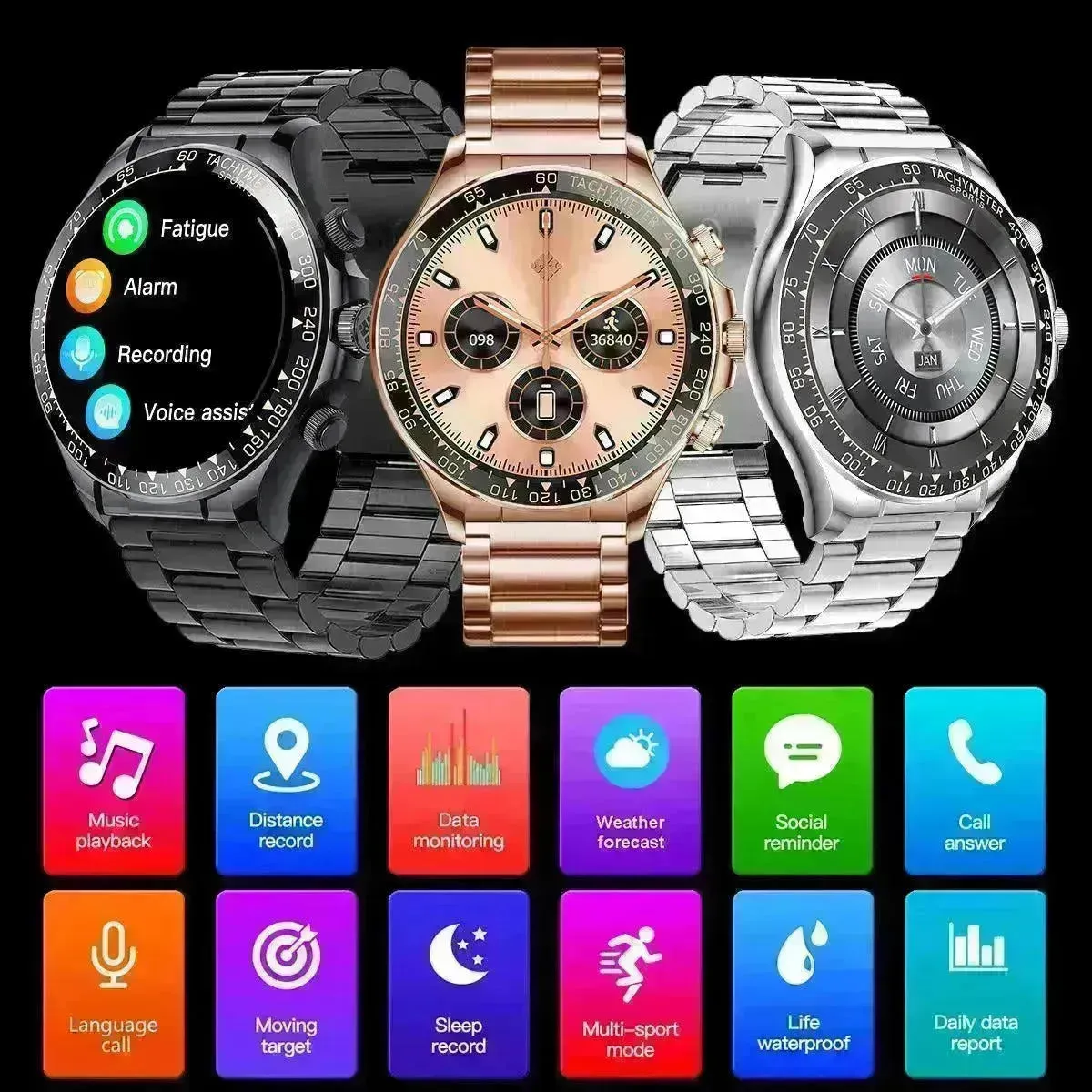 Round Screen Smart Watch EX108 Bluetooth Calling