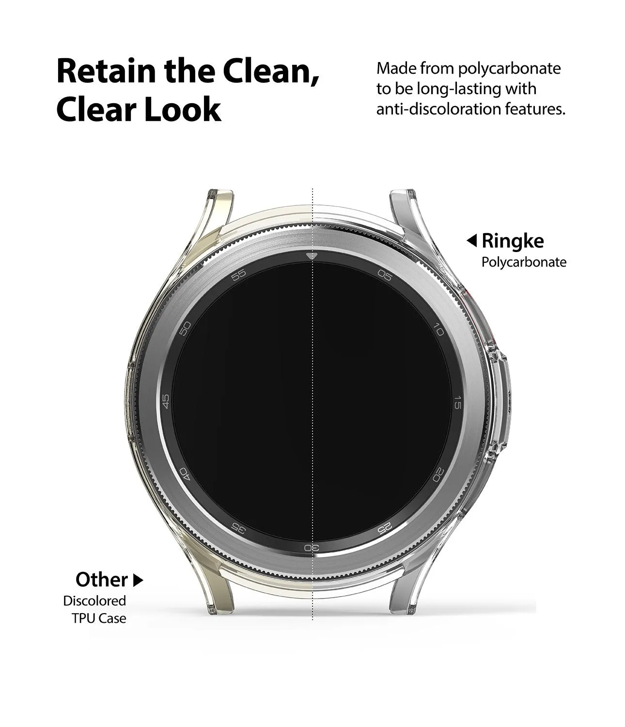 Samsung Galaxy Watch 4 Classic 46mm Case| Slim Series| Clear   White