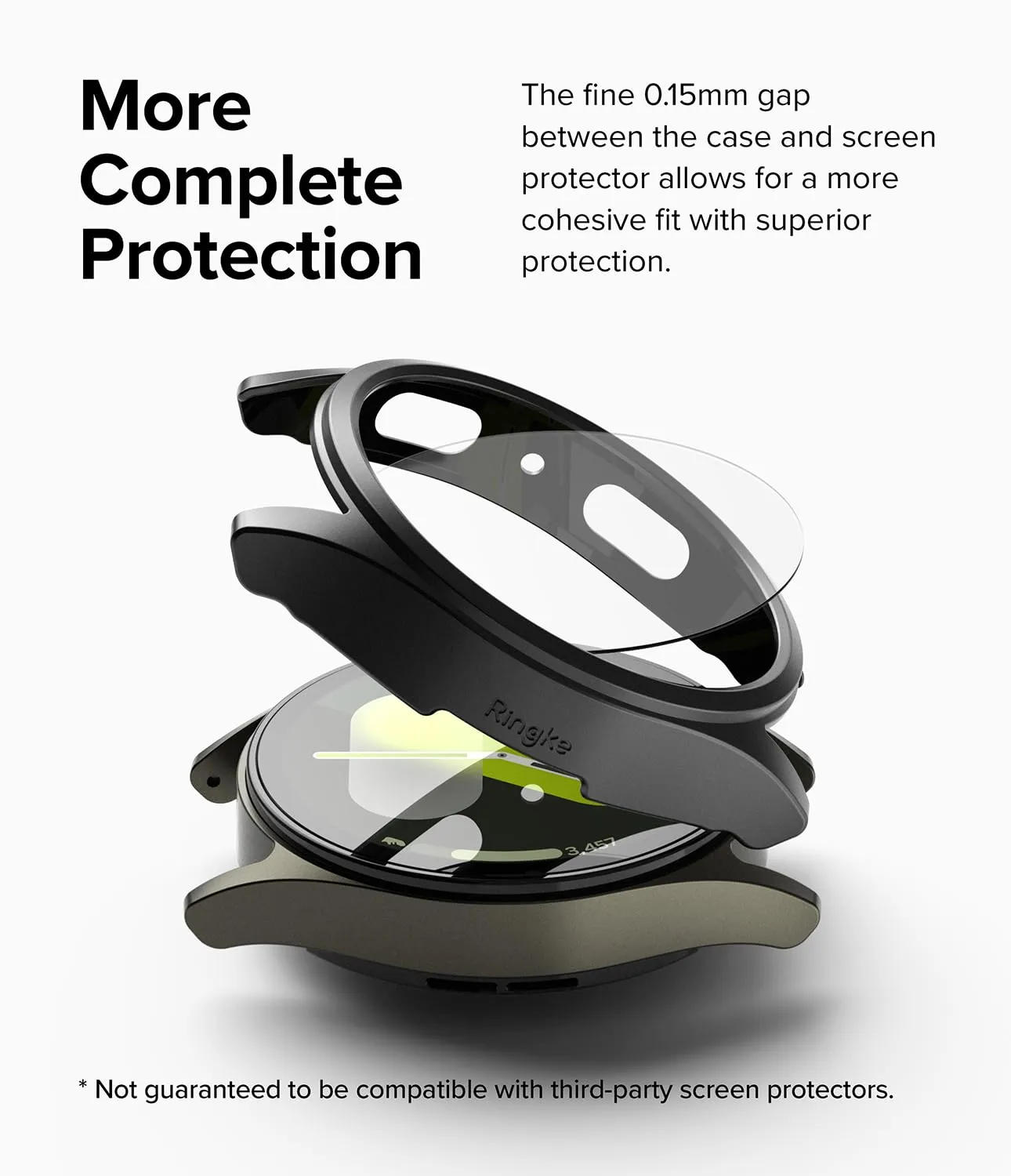 Samsung Galaxy Watch 7 44mm Case   Tempared Glass Sceen Protector [Combo] - Titanium Black