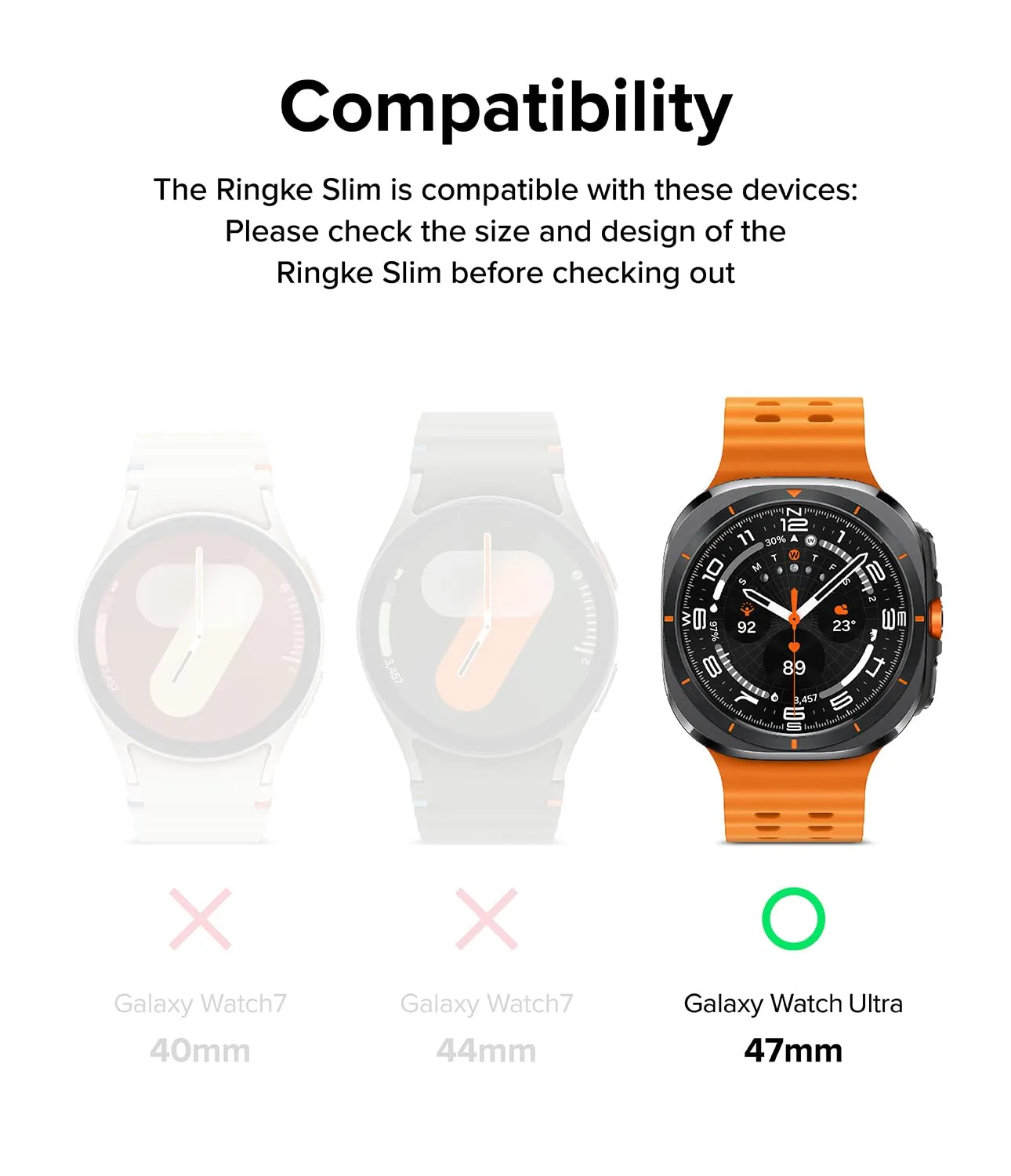 Samsung Galaxy Watch Ultra 47mm Case   Tempared Glass Sceen Protector [Combo] - Matte Black
