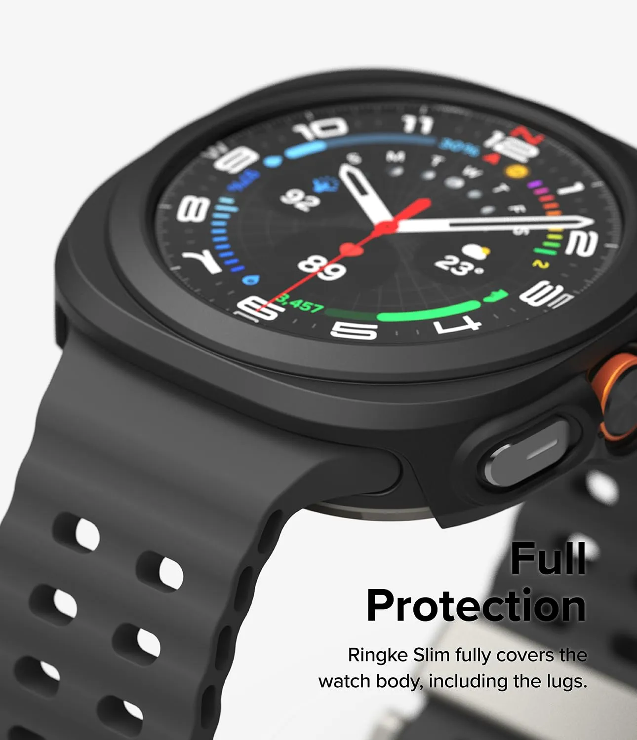 Samsung Galaxy Watch Ultra 47mm Case   Tempared Glass Sceen Protector [Combo] - Matte Black