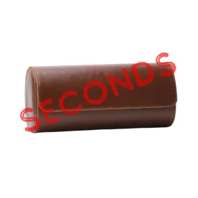 Seconds - Watch Roll Case for 3 in Brown Vegan Leather