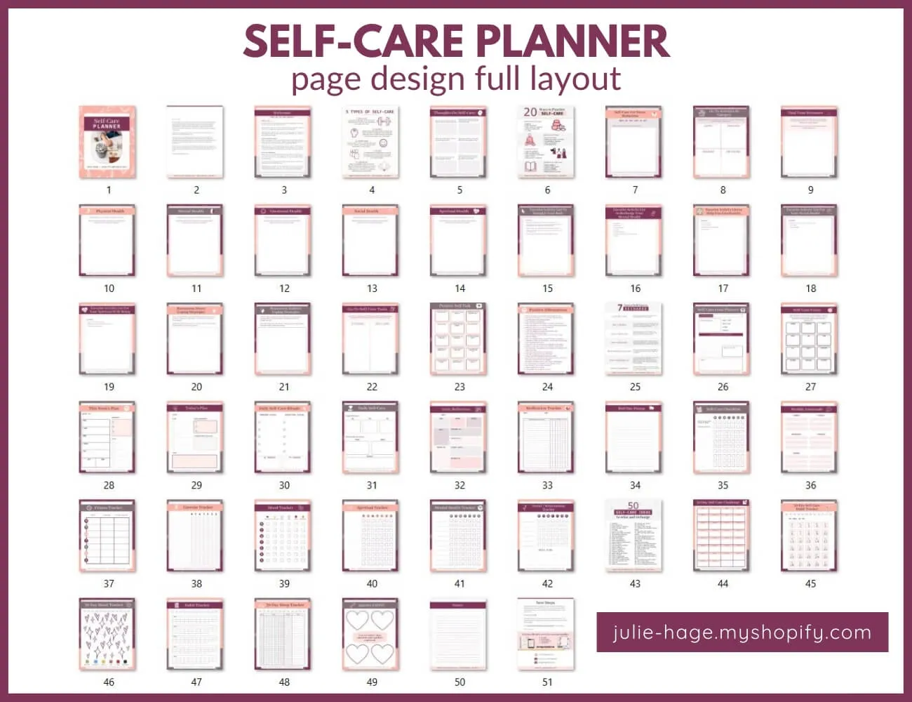 Self-Care Planner: printable *digital product*