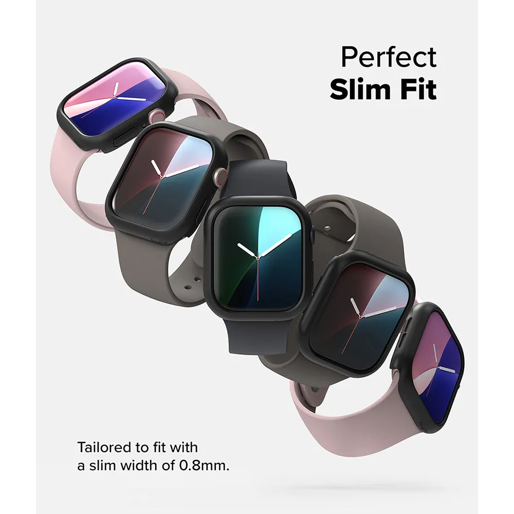 Slim Case For Apple Watch 10 42mm | Bezel [Frame Only] Hard Polycarbonate Thin Cover- Clear   Matte Black