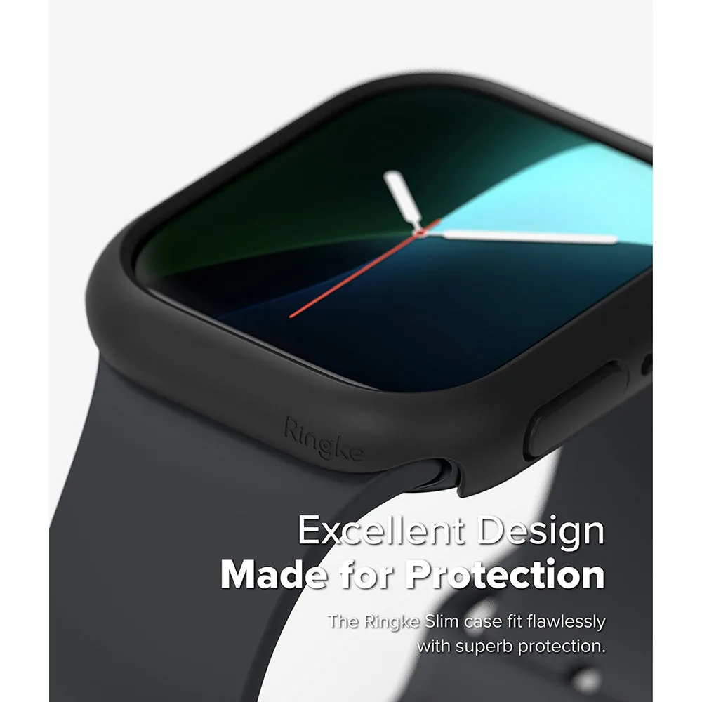 Slim Case For Apple Watch 10 42mm | Bezel [Frame Only] Hard Polycarbonate Thin Cover- Clear   Matte Black