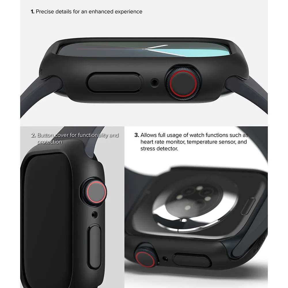 Slim Case For Apple Watch 10 42mm | Bezel [Frame Only] Hard Polycarbonate Thin Cover- Clear   Matte Black