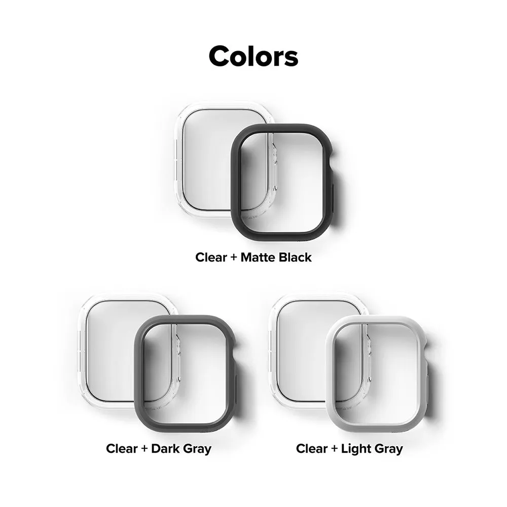 Slim Case For Apple Watch 10 42mm | Bezel [Frame Only] Hard Polycarbonate Thin Cover- Clear   Matte Black