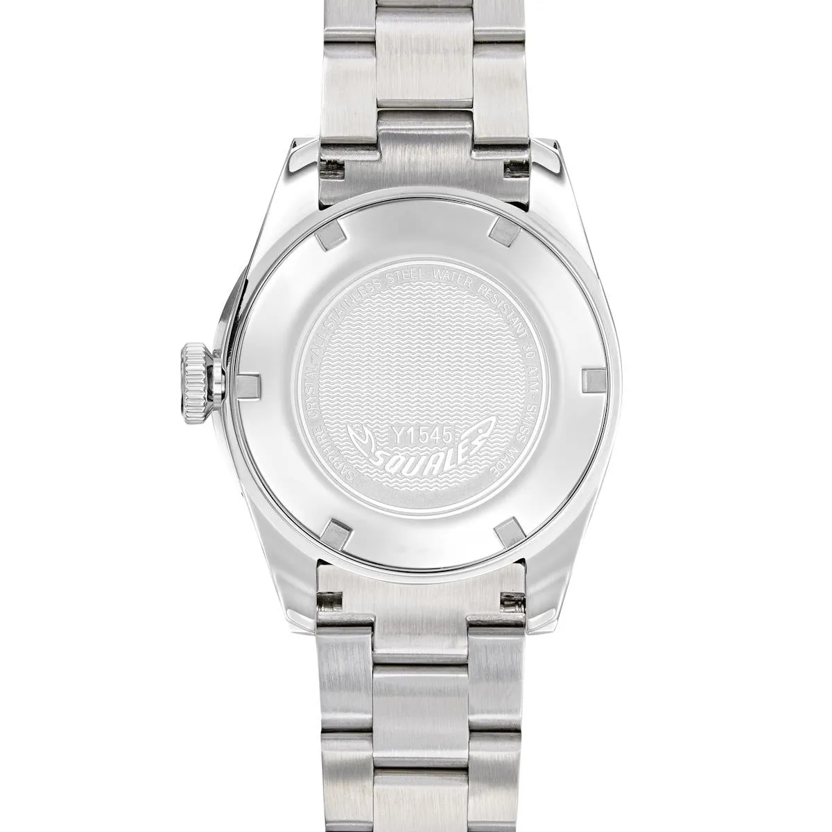 Squale 1545 Black (Steel Bezel) on Stainless Steel Bracelet