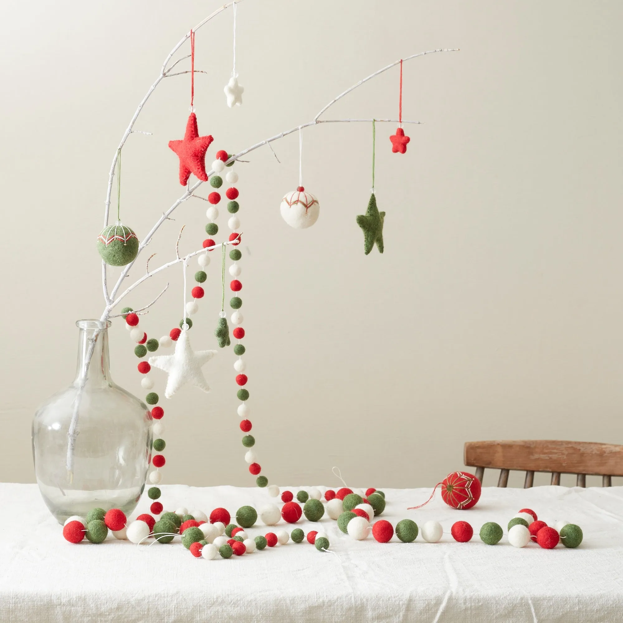 SUDARI Mini Felt Star Hanging Decoration Pack 5 (WS)