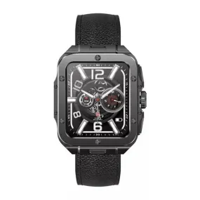 Swiss Military ALPS 2 Gun Metal Frame Black leather Strap-P0ED