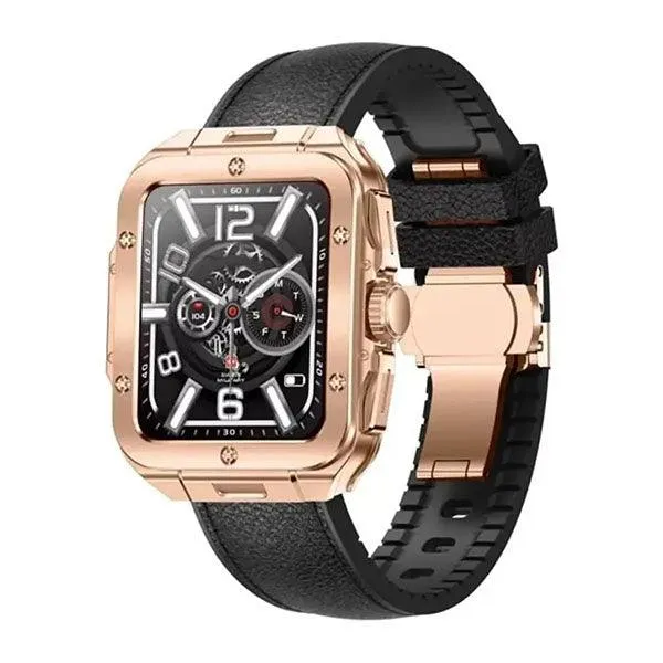 Swiss Military ALPS 2 Rose Gold Frame Black leather Strap-S1GF