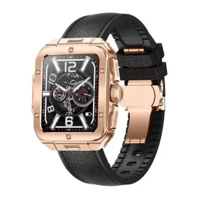 Swiss Military ALPS 2 Rose Gold Frame Black leather Strap-S1GF