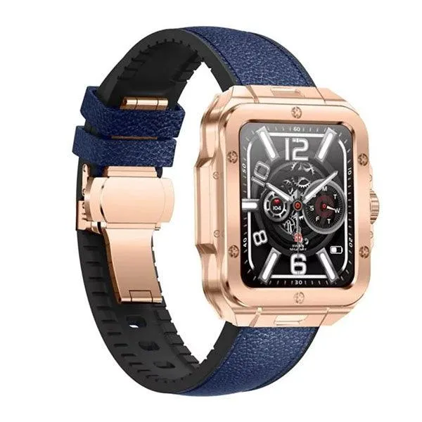 Swiss Military ALPS 2 Rose Gold Frame Blue leather Strap-RJYJ