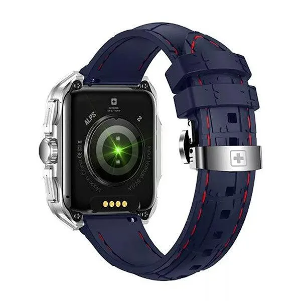 Swiss Military ALPS 2 Silver Frame Blue Silicon Strap-LCXW