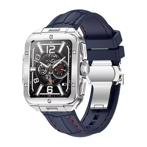 Swiss Military ALPS 2 Silver Frame Blue Silicon Strap-LCXW