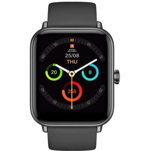 Swiss Military Alps Smart Watch Silicon Strap Black-0LQY