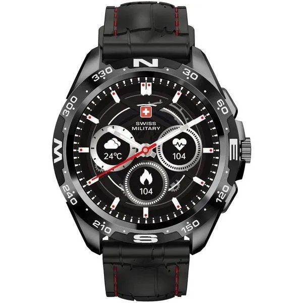 Swiss Military Dom Smart Watch Silicon Strap Black-SD3I