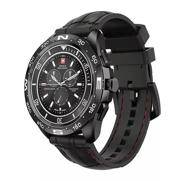 Swiss Military Dom Smart Watch Silicon Strap Black-SD3I