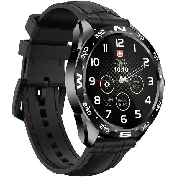 Swiss Military Dom Smart Watch Silicon Strap Black-SD3I
