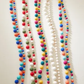TARULATA Boho Eco Felt Ball Pompom Garland 200cm