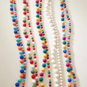 TARULATA Boho Felt Ball Pompom Garland 200cm Pack 5 (WS)