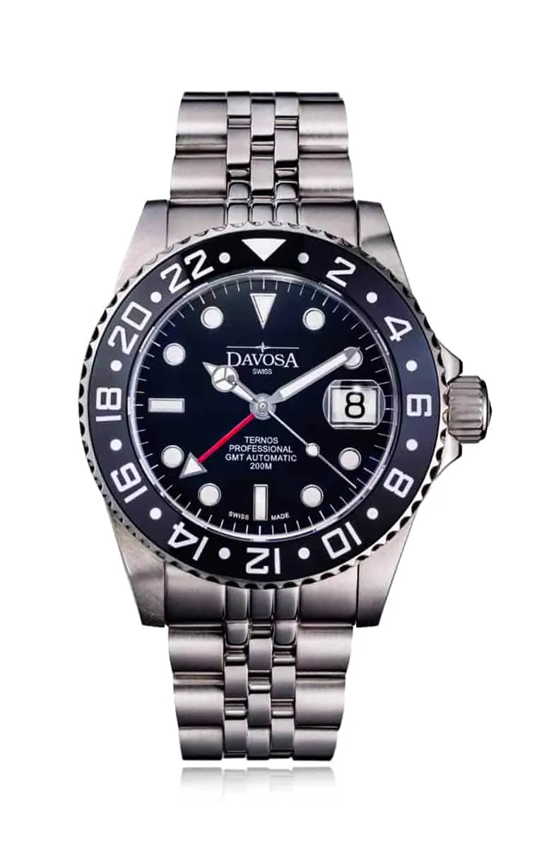 Ternos Professional Automatic 200m GMT Black Diving Watch 16157105 OUTLET