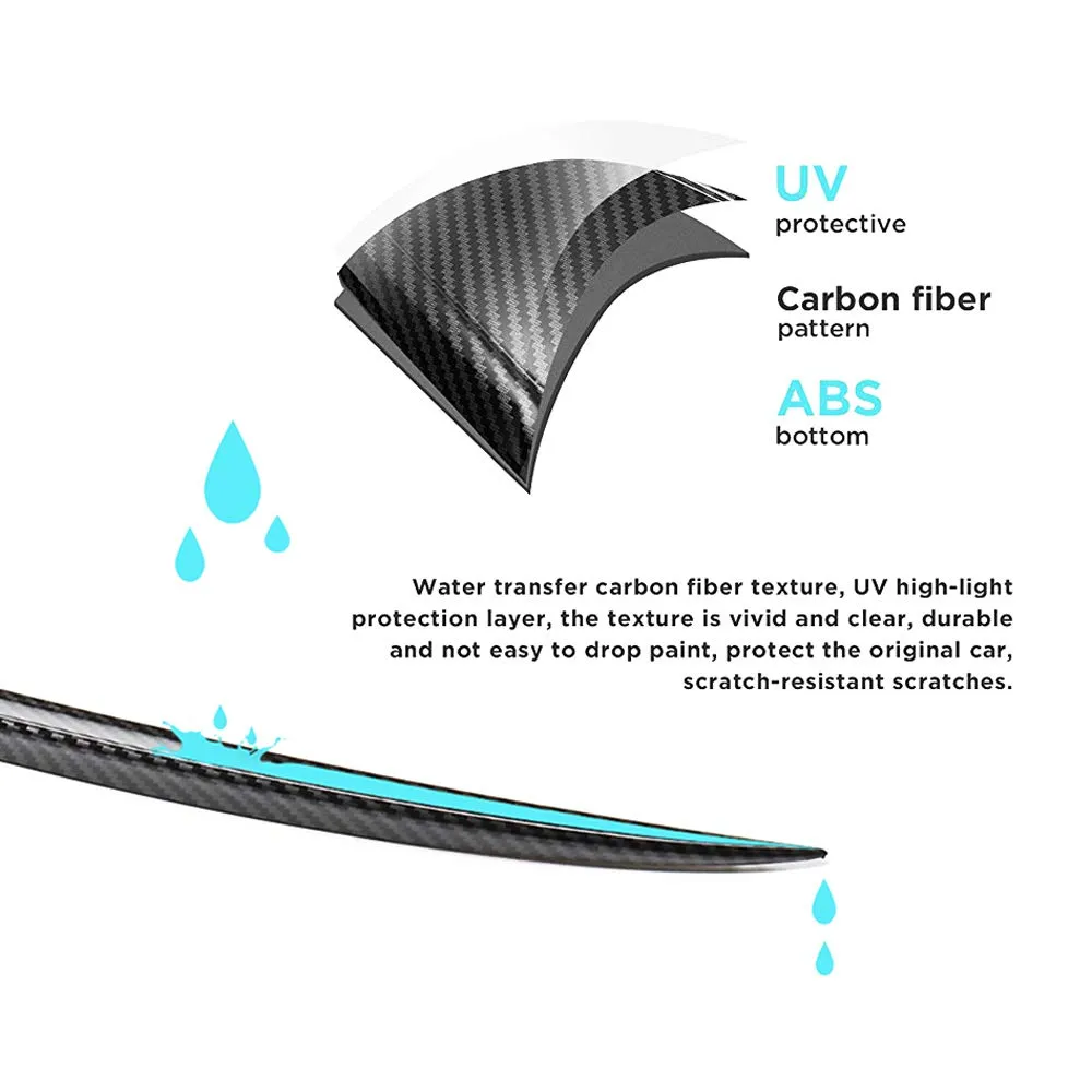 Tesla Model Rear Window Wing Lip Carbon Fiber Spoiler