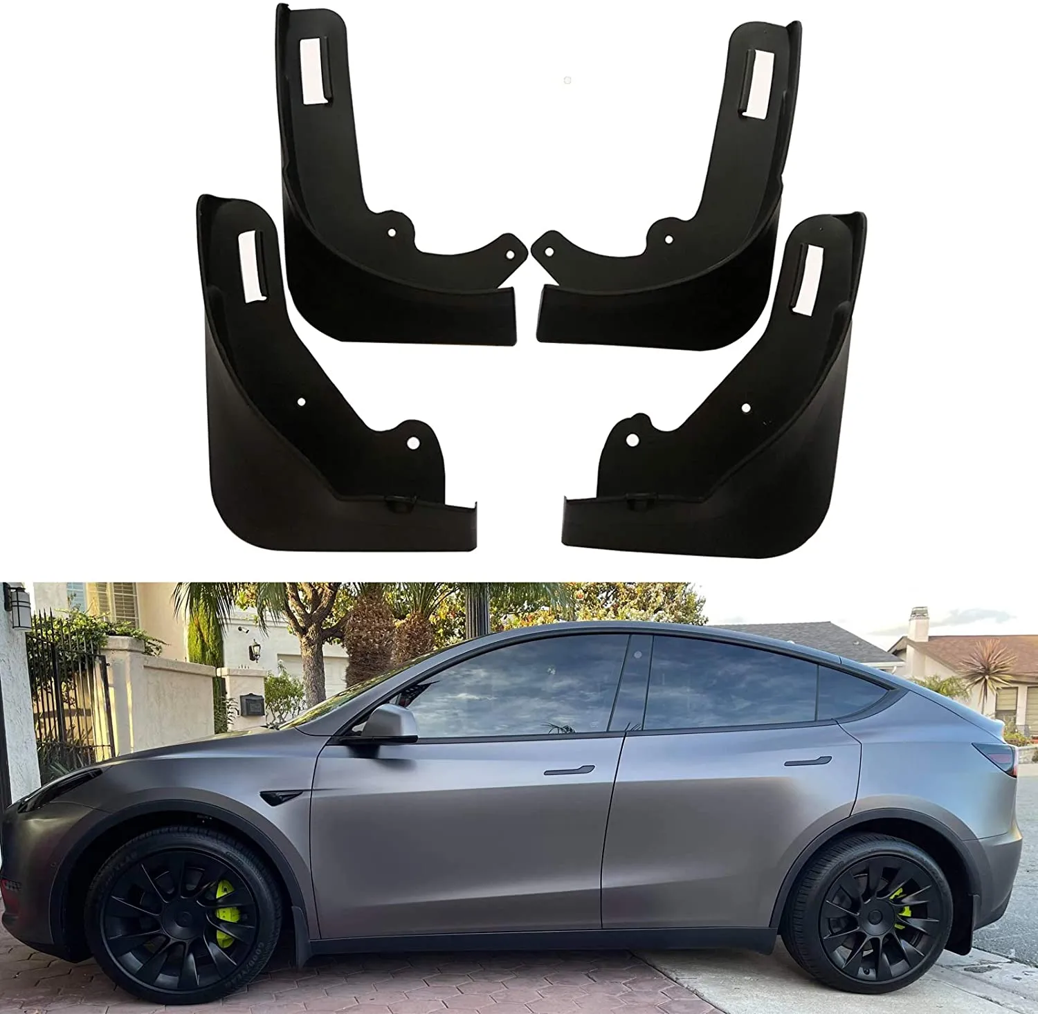 Tesla Model Y 2020- 2024 Mud Flaps/Splash Guards No Drilling Required. Set of 4