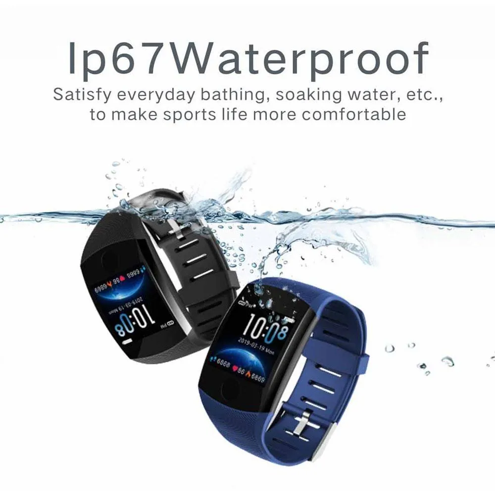 Touchscreen Smart Wristband Heart Rate Blood Pressure Pedometer Waterproof Fitness Tracker For Android iPhone
