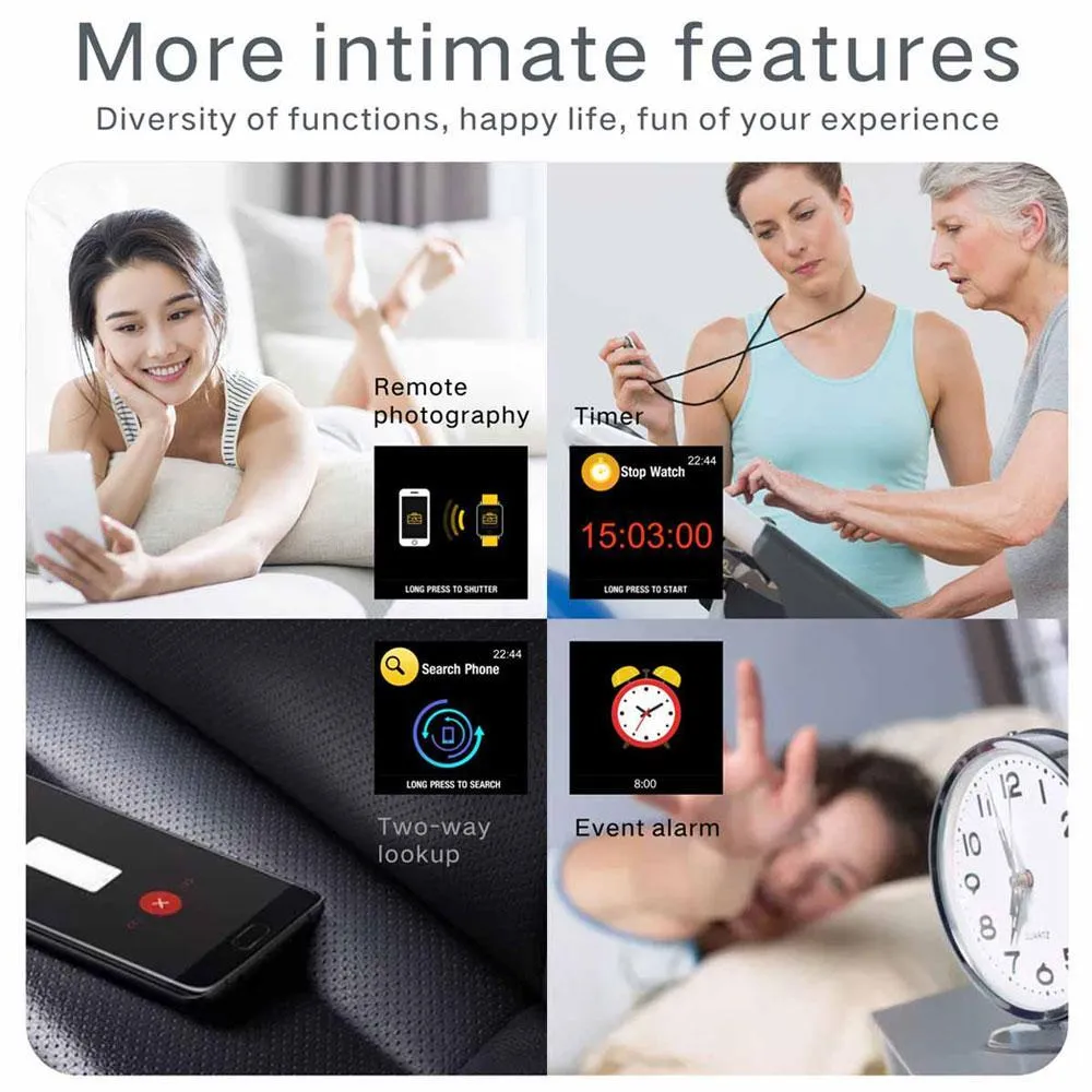 Touchscreen Smart Wristband Heart Rate Blood Pressure Pedometer Waterproof Fitness Tracker For Android iPhone