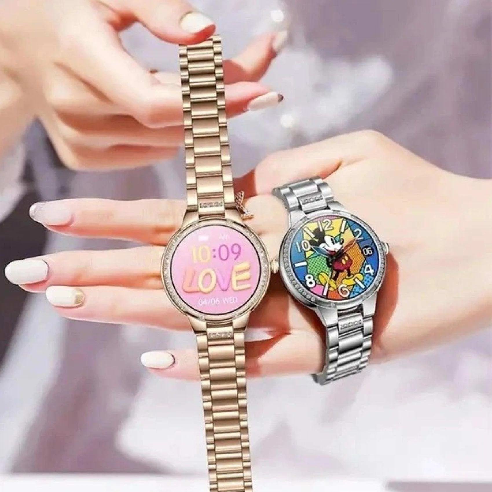 TUTT L6 Classic Ladies AMOLED Screen Women Health Smart Watch Pedometer BT Calling Voice Assistant Smartwatch