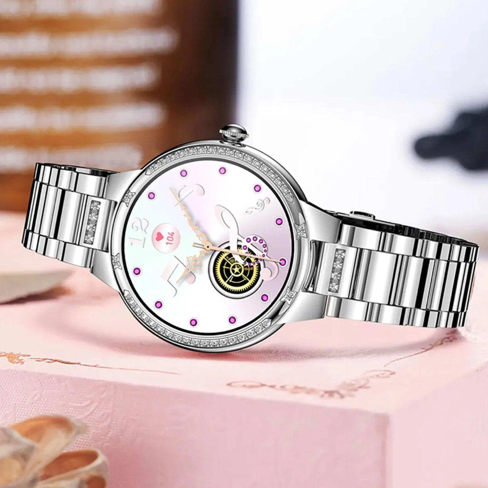 TUTT L6 Classic Ladies AMOLED Screen Women Health Smart Watch Pedometer BT Calling Voice Assistant Smartwatch