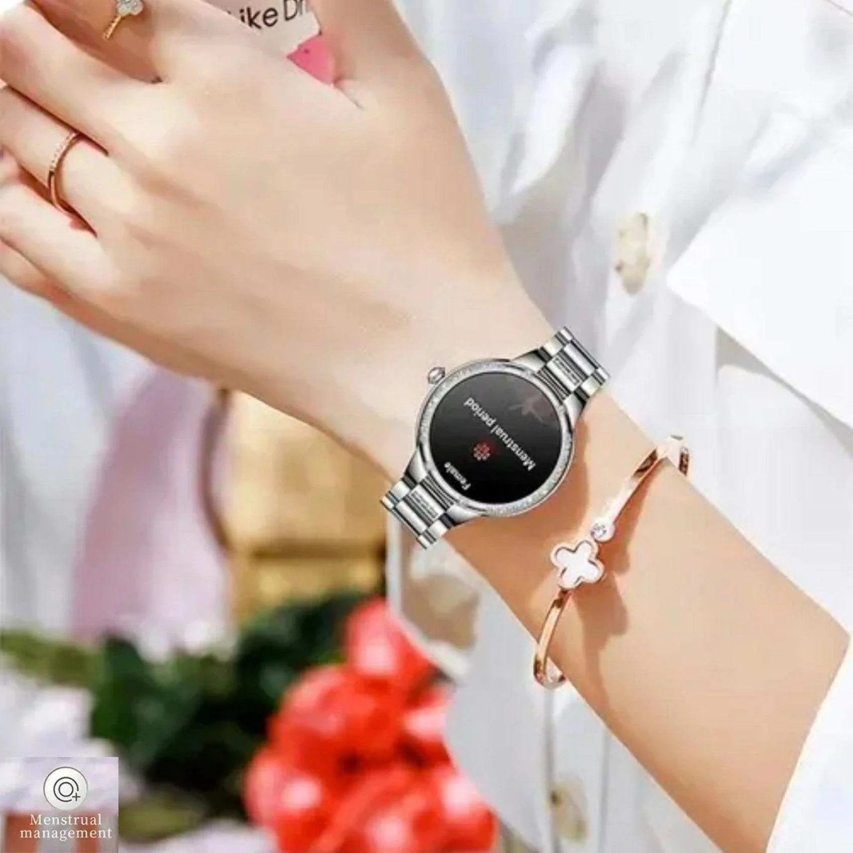 TUTT L6 Classic Ladies AMOLED Screen Women Health Smart Watch Pedometer BT Calling Voice Assistant Smartwatch