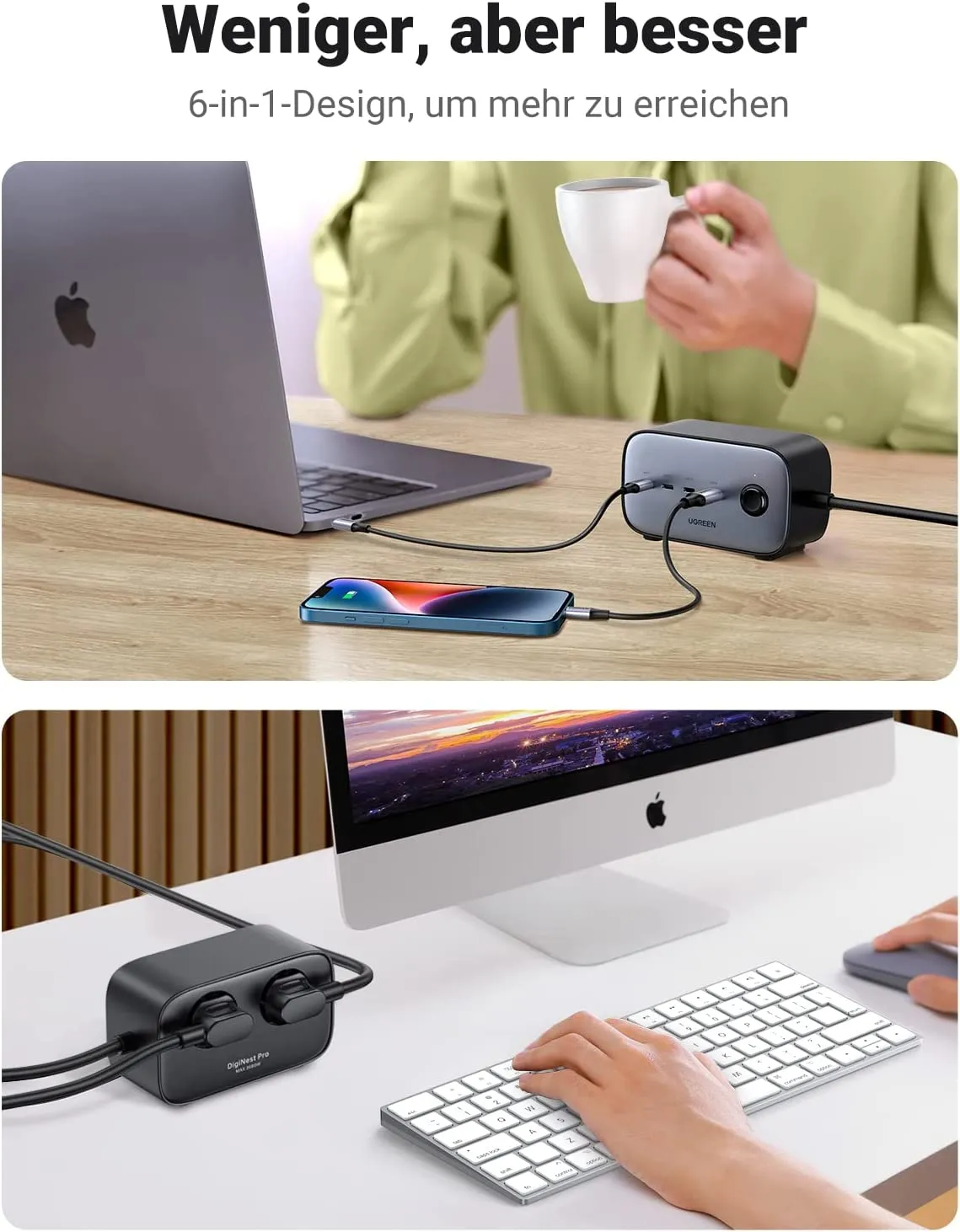 UGREEN DigiNest Pro 100 W USB C Power Strip GaN USB C Charger