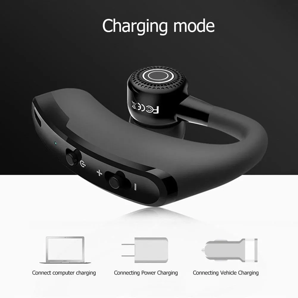 V9 Smart Bluetooth Low-power Stereo Business Mic Headset Low-power Driving Handsfree Headphones Earset with Mic for Driver Sport
