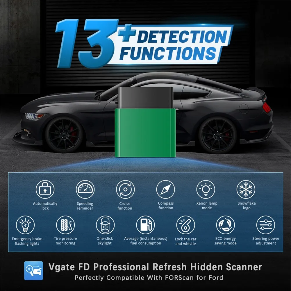Vlinker Fd Wifi V2.2 Obd Car Diagnostic Scanner Compatible for