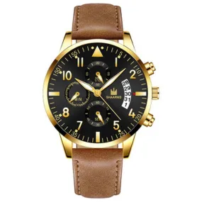 W152 Brown Band Gold Rexler Collection Quartz Watch