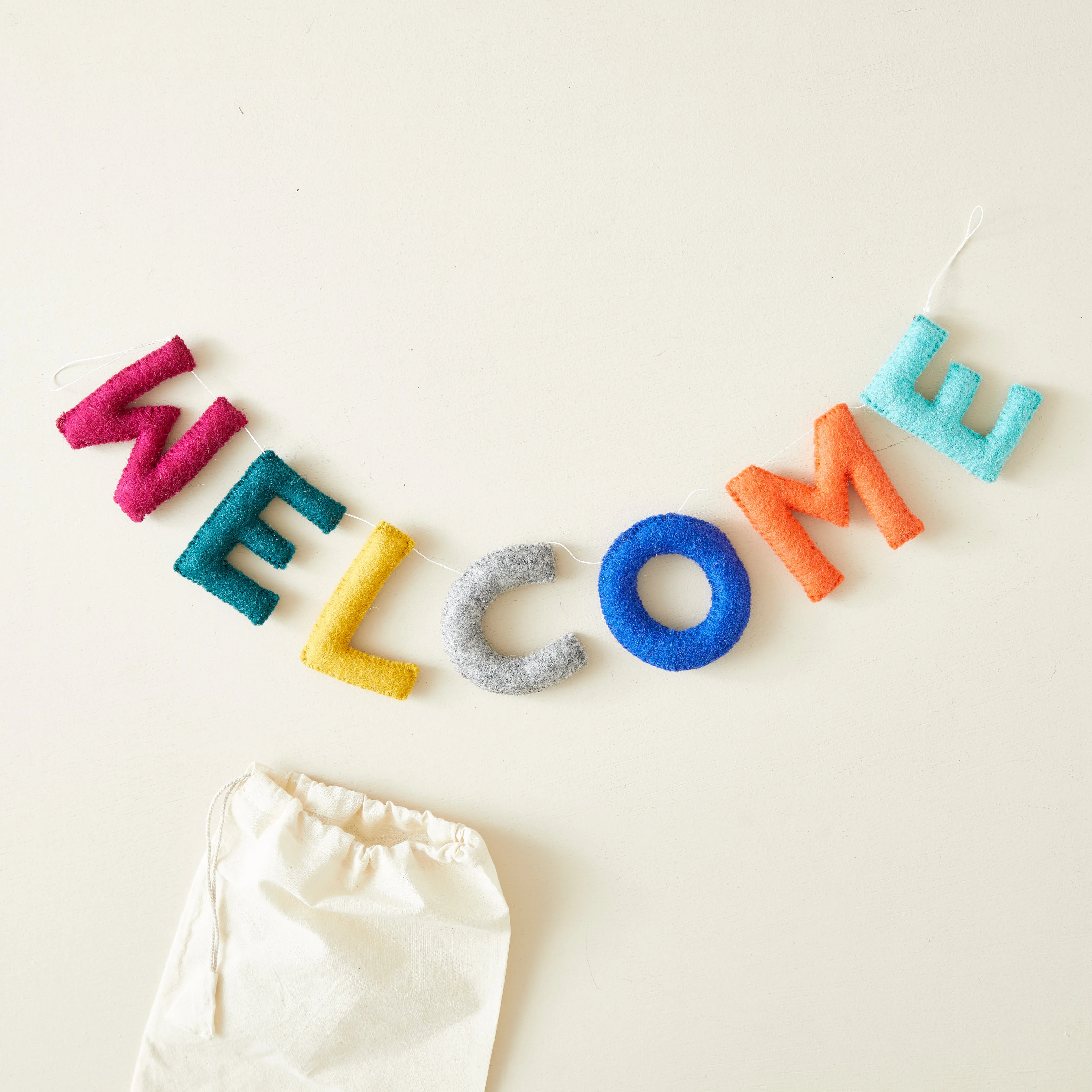 WELCOME Letter Garland Felt Welcome 95cm (WS)