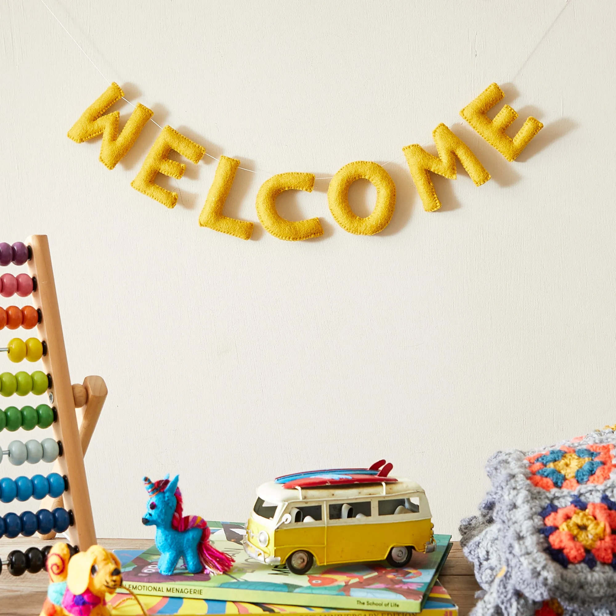 WELCOME Letter Garland Felt Welcome 95cm (WS)