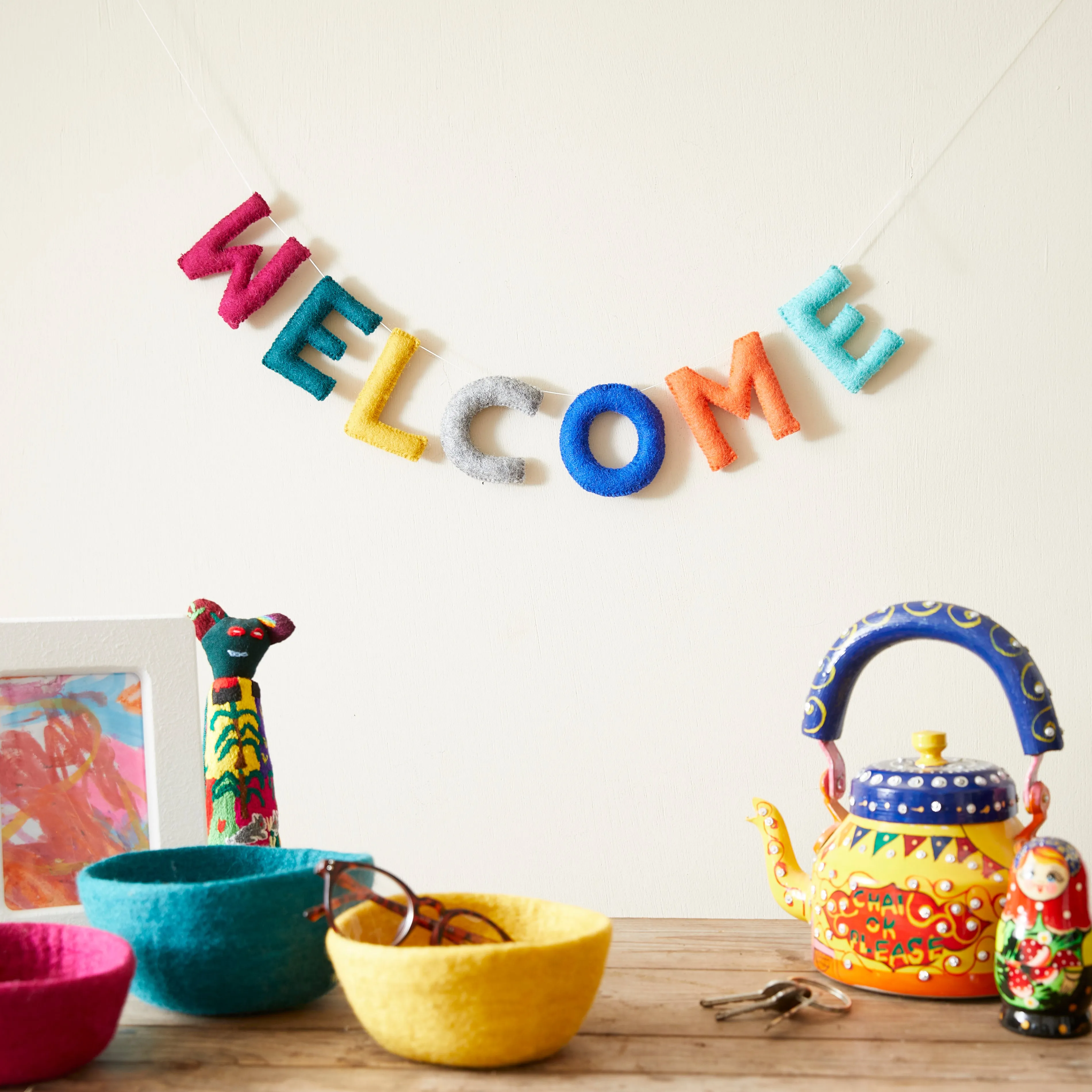 WELCOME Letter Garland Felt Welcome 95cm (WS)