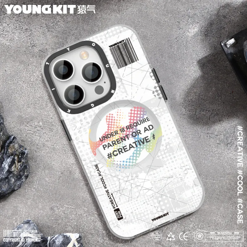 YOUNGKIT Camouflage Cyberpunk MagSafe Slim Thin Matte Anti-Scratch Back Shockproof Cover Case